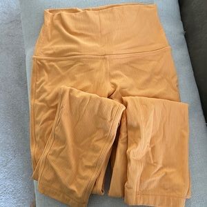 Like new! Lululemon Align ribbed HR 25” size 4 in mango dream. Beautiful color!